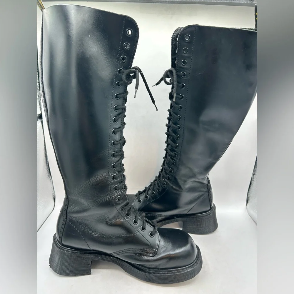 Vintage 90s MIE Dr. Martens Black 1420 Chunky
Square Toe 20 Eye Boot UK 5 US 7 - Picture 12 of 15
